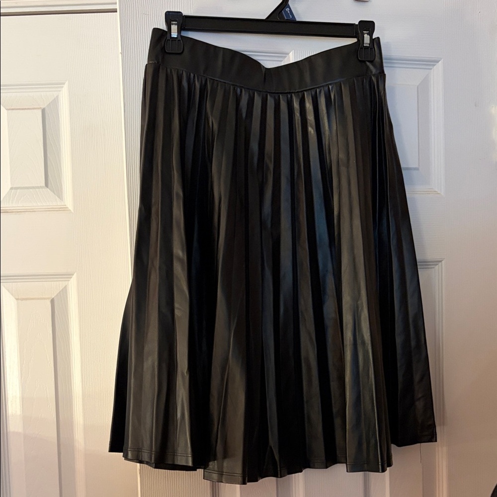 Have Black A-Line Pleated Midi Skirt